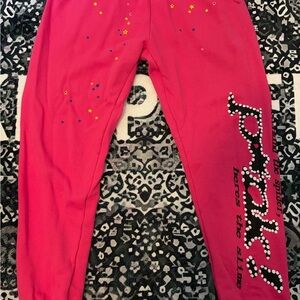 Vibrant Pink Joggers with Star Details